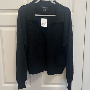 Women’s Plus Ribbed split neck sweater